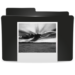 Folder Black Pictures Out Icon 256x256 png